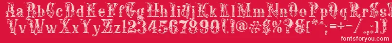 EnglishRose Font – Pink Fonts on Red Background