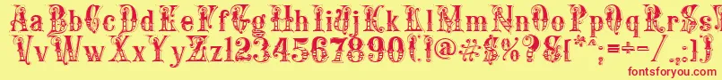 EnglishRose Font – Red Fonts on Yellow Background