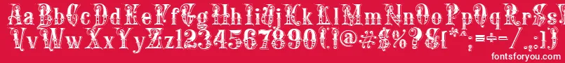 フォントEnglishRose – 赤い背景に白い文字