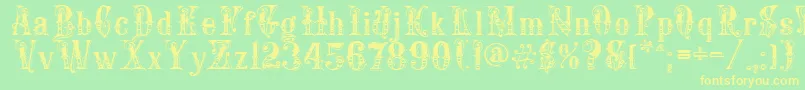 EnglishRose Font – Yellow Fonts on Green Background