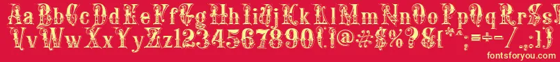 EnglishRose Font – Yellow Fonts on Red Background