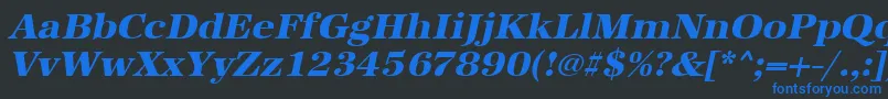 UrwantiquatextbolwidOblique Font – Blue Fonts on Black Background