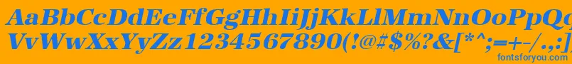 UrwantiquatextbolwidOblique Font – Blue Fonts on Orange Background