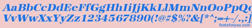 UrwantiquatextbolwidOblique Font – Blue Fonts on Pink Background