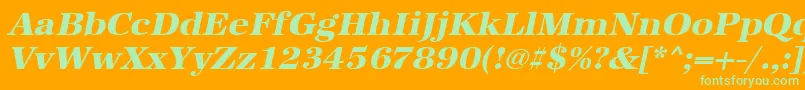 UrwantiquatextbolwidOblique Font – Green Fonts on Orange Background