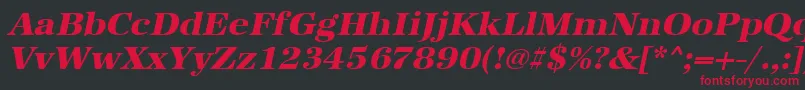 UrwantiquatextbolwidOblique Font – Red Fonts on Black Background