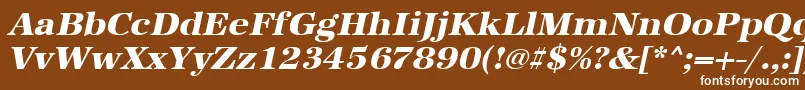 Czcionka UrwantiquatextbolwidOblique – białe czcionki na brązowym tle