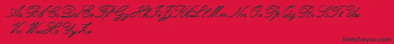 Fonte RoughBrushScript – fontes pretas em um fundo vermelho