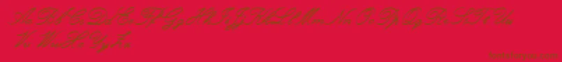 RoughBrushScript Font – Brown Fonts on Red Background