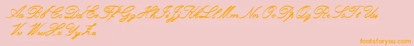 RoughBrushScript-Schriftart – Orangefarbene Schriften auf rosa Hintergrund
