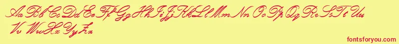 RoughBrushScript Font – Red Fonts on Yellow Background