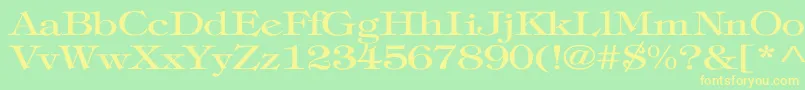 TiffanyNormalWd Font – Yellow Fonts on Green Background