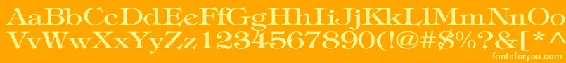 TiffanyNormalWd Font – Yellow Fonts on Orange Background