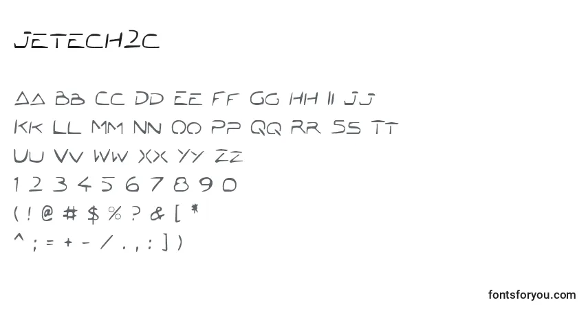 Schriftart Jetech2c – Alphabet, Zahlen, spezielle Symbole