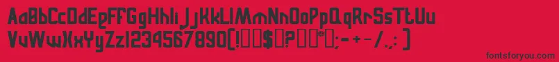 Russqn Font – Black Fonts on Red Background