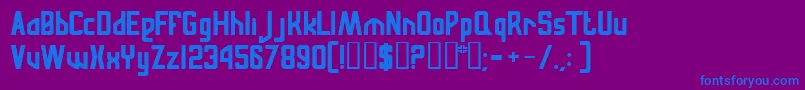 Russqn Font – Blue Fonts on Purple Background