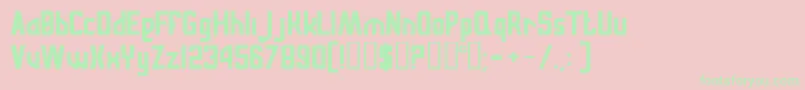 Russqn Font – Green Fonts on Pink Background