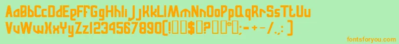 Russqn Font – Orange Fonts on Green Background