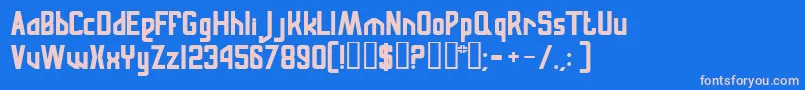 Russqn Font – Pink Fonts on Blue Background