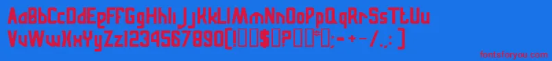 Russqn Font – Red Fonts on Blue Background