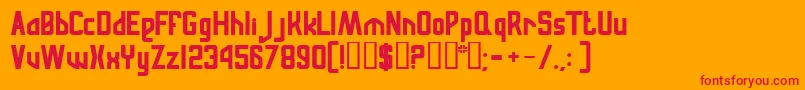 フォントRussqn – オレンジの背景に赤い文字