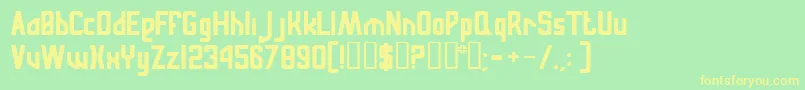 Russqn Font – Yellow Fonts on Green Background
