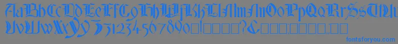 GlastonburyWide Font – Blue Fonts on Gray Background