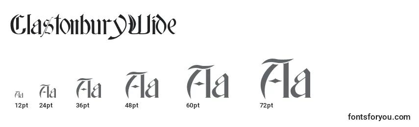GlastonburyWide Font Sizes