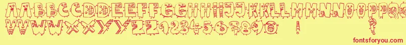 JmhMarianaBlanca Font – Red Fonts on Yellow Background