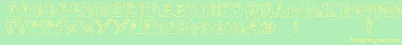 JmhMarianaBlanca Font – Yellow Fonts on Green Background