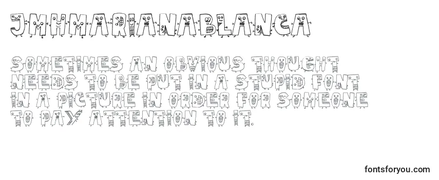 Przegląd czcionki JmhMarianaBlanca (65743)