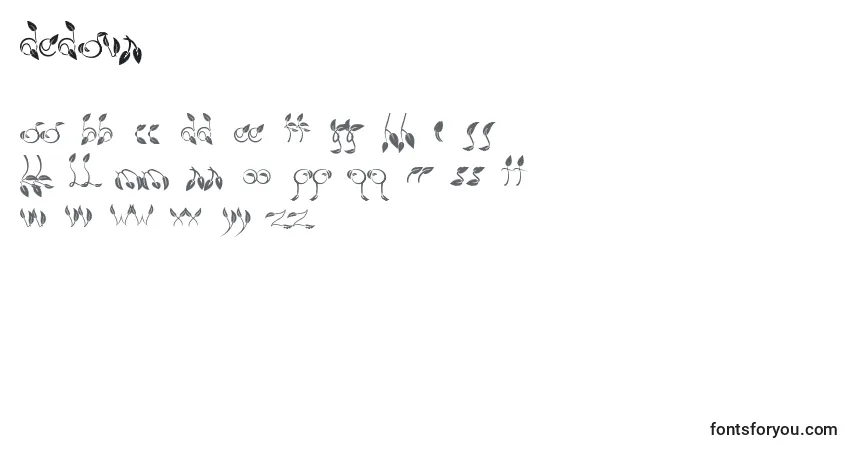 Schriftart Dedaun – Alphabet, Zahlen, spezielle Symbole