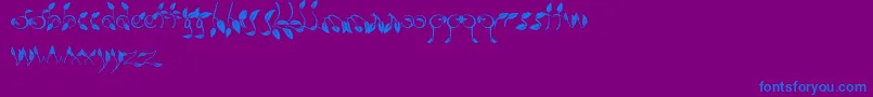 フォントDedaun – 紫色の背景に青い文字