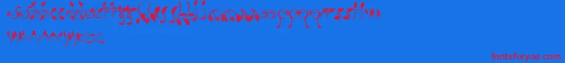 Dedaun Font – Red Fonts on Blue Background