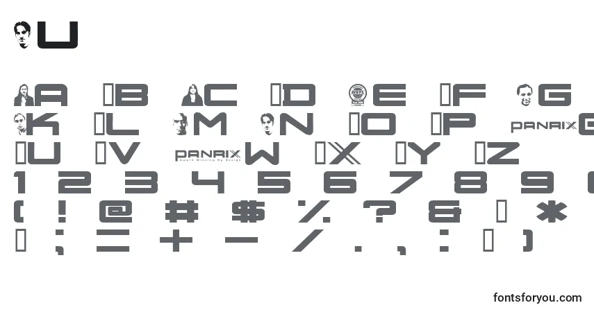 Schriftart Nu – Alphabet, Zahlen, spezielle Symbole