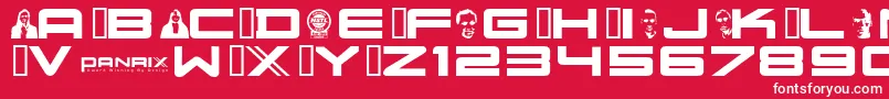 フォントNu – 赤い背景に白い文字
