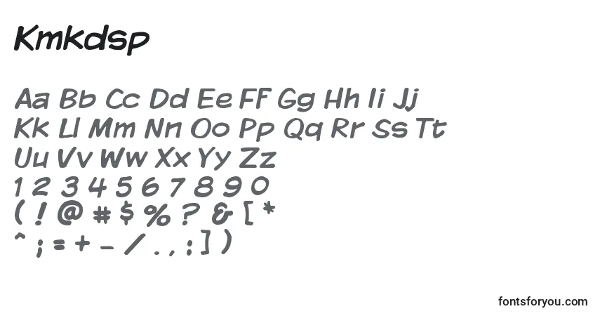 Czcionka Kmkdsp – alfabet, cyfry, specjalne znaki