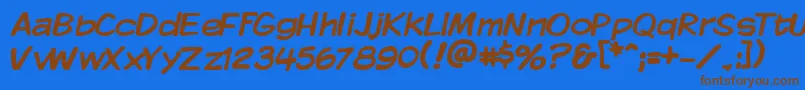 Kmkdsp Font – Brown Fonts on Blue Background