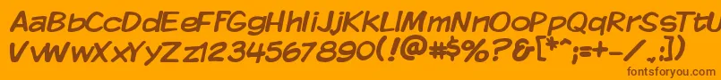 Kmkdsp Font – Brown Fonts on Orange Background