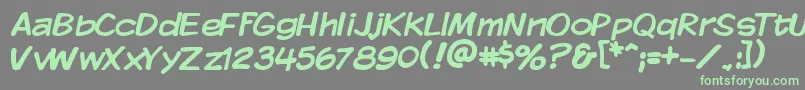 Kmkdsp Font – Green Fonts on Gray Background