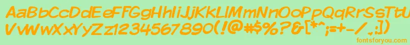 Police Kmkdsp – polices orange sur fond vert