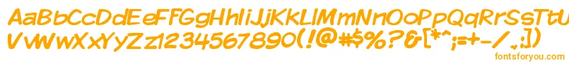 Kmkdsp-Schriftart – Orangefarbene Schriften auf weißem Hintergrund
