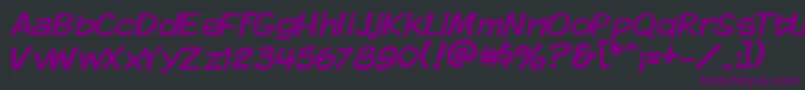 Kmkdsp-Schriftart – Violette Schriften auf schwarzem Hintergrund