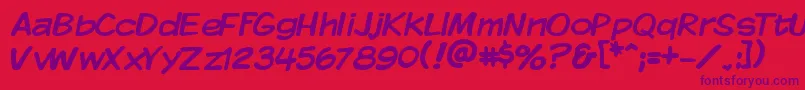 フォントKmkdsp – 赤い背景に紫のフォント
