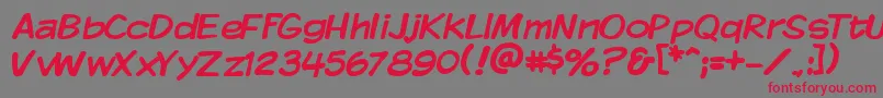 Czcionka Kmkdsp – czerwone czcionki na szarym tle