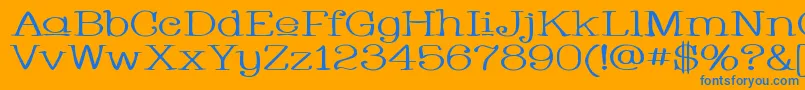 Whacuw Font – Blue Fonts on Orange Background