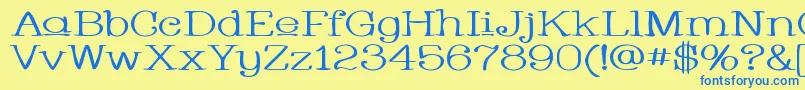 Whacuw Font – Blue Fonts on Yellow Background