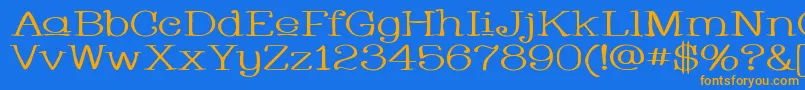 Whacuw Font – Orange Fonts on Blue Background