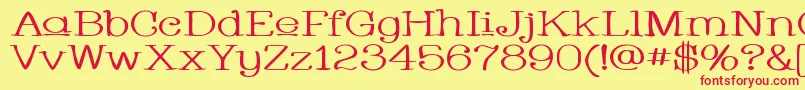 Whacuw Font – Red Fonts on Yellow Background