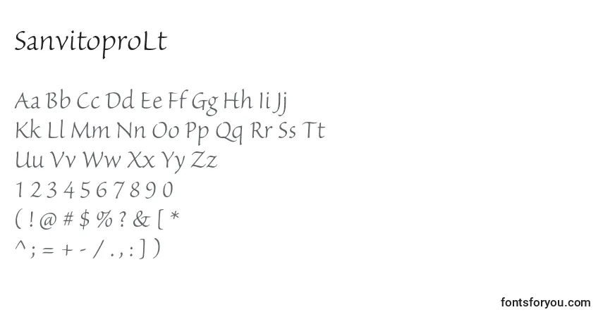 A fonte SanvitoproLt – alfabeto, números, caracteres especiais